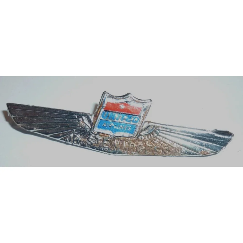 Vintage United Air Lines Jr. Stewardess Wing Pin Kinney Prov RI Aviation Badge